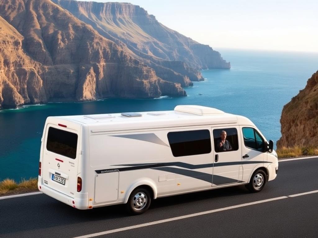Innenraum mit Sitzgruppe des Ford Transit auf Teneriffa (El Médano)